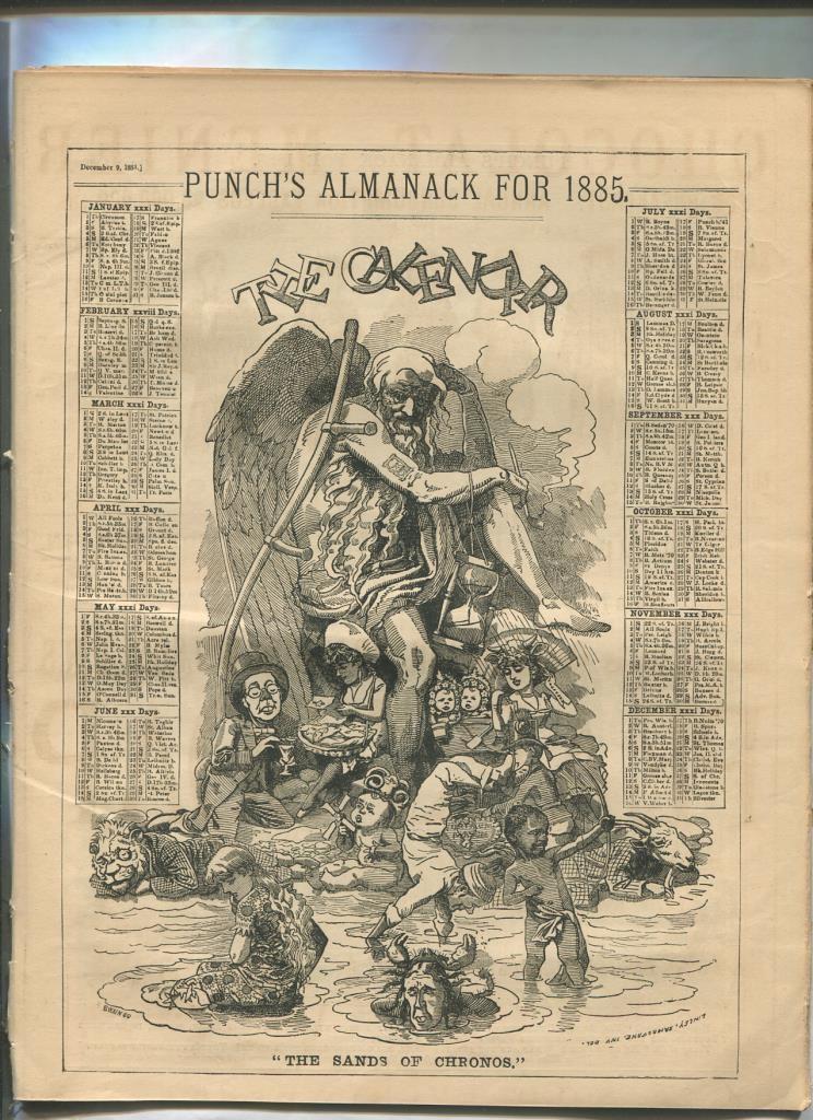 Punch semanario humor ingles de 1885: almanaque del año , juego 20 paginas  