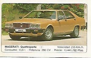 CROMO 272 ALBUM COCHES MOTOR 16: MASERATI - QUATTROPORTE