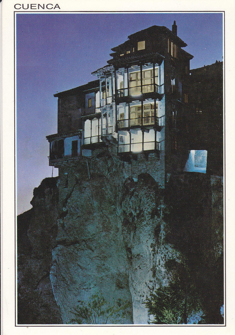 Postal 61607 : Cuenca. Casas colgadas (nocturno)