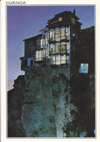 Postal 61607 : Cuenca. Casas colgadas (nocturno)