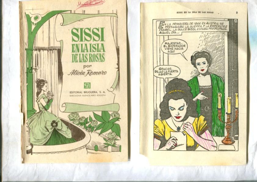 Sissi en la isla de las rosa , dibujos de Emilio Giral Ferrando (algunos dibujos han sido coloreados)