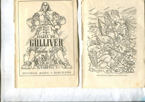 Viajes de Gulliver (6 ilustraciones de Fariñas y 8 fotos pelicula años 50)