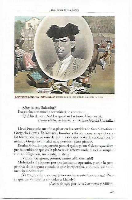 LAMINA COSSIO 50676: Frascuelo litografia de la revista La Lidia