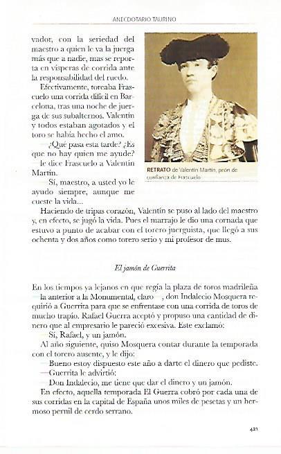 LAMINA COSSIO 50680: Retrato de Vicente Martin peon de Frascuelo