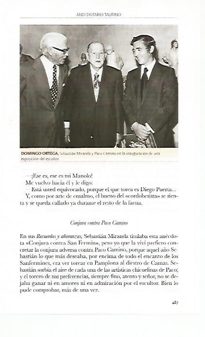 LAMINA COSSIO 50703: Domingo Ortega  Sebastian Miranda y Paco Camino