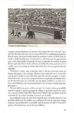 LAMINA COSSIO 50725: Cogida de Juan Posada en Madrid en 1951