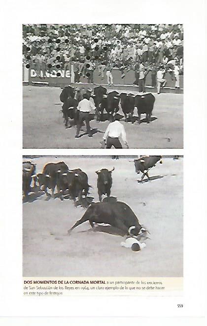 LAMINA COSSIO 50730: Cornada en los encierros de San Sebastian de los Reyes en 1964