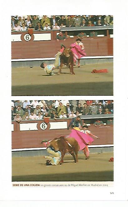 LAMINA COSSIO 50733: Cogida de Miguel Abellan en Madrid en 2004