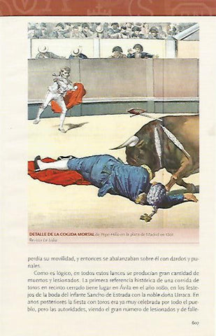 LAMINA COSSIO 50736: Cogida mortal de Pepe Hillo en Madrid en 1801