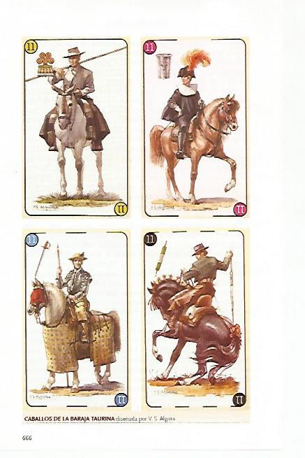 LAMINA COSSIO 50757: Caballos de la baraja de Algora