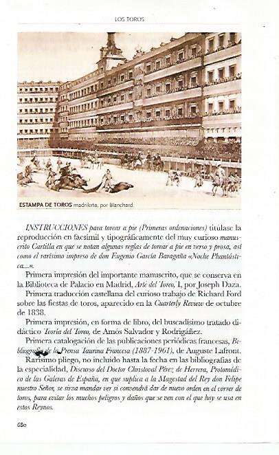 LAMINA COSSIO 50761: Estampa de toros por Blanchard