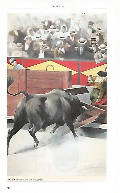 LAMINA COSSIO 50779: Toro de Aleas en San Sebastian