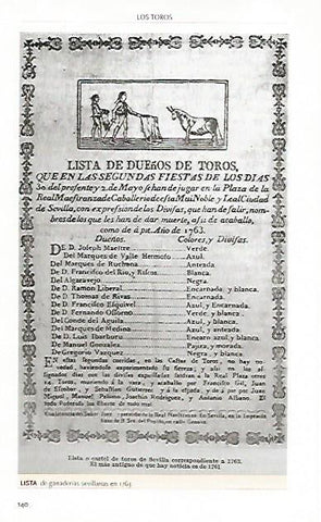 LAMINA COSSIO 50780: Lista de ganaderias de Sevilla en 1763