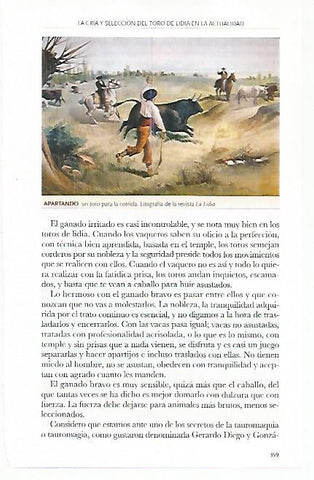 LAMINA COSSIO 50817: Apartando un toro para la corrida