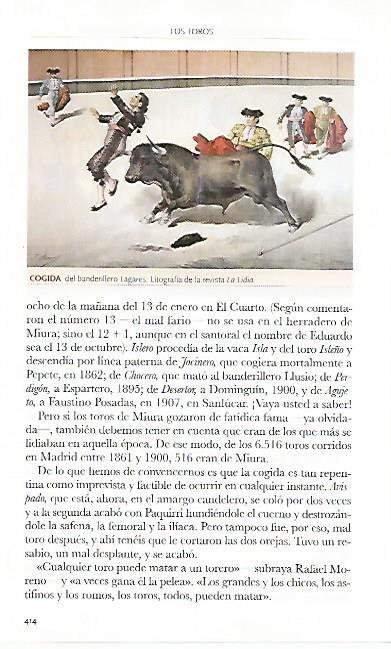 LAMINA COSSIO 50824: Cogida del banderillero Lagares