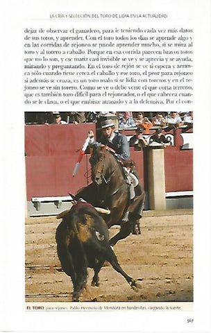 LAMINA COSSIO 50846: Pablo Hermoso de Mendoza en banderillas
