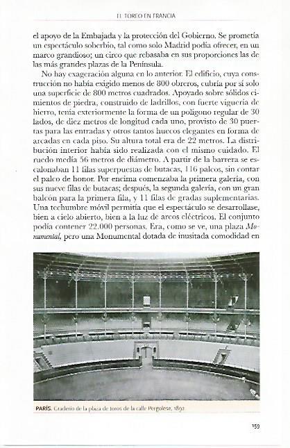 LAMINA COSSIO 50881: Plaza de toros en la calle Pergolese de Paris en 1892