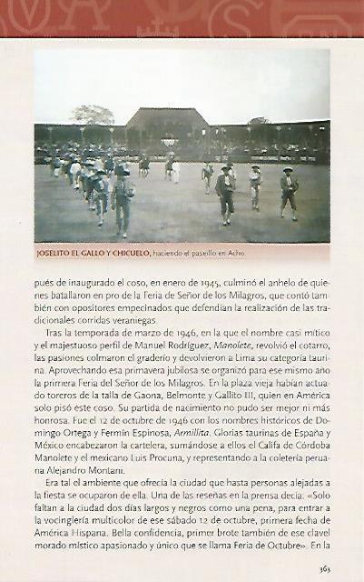 LAMINA COSSIO 50931: El Gallo y Chicuelo en la plaza de Acho en Lima