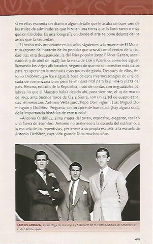 LAMINA COSSIO 50948: Carlos Arruza Rafael Vega de los Reyes y Manolete en Medellin