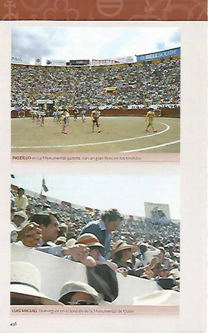 LAMINA COSSIO 50968: Luis Miguel Dominguin en un tendido de la Monumental de Quito