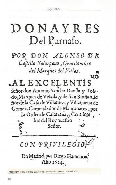 LAMINA COSSIO 51018: Portada de Donaires del Parnaso de 1624