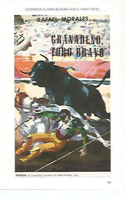 LAMINA COSSIO 51056: Portada de Granadeño toro bravo de Rafael Morales