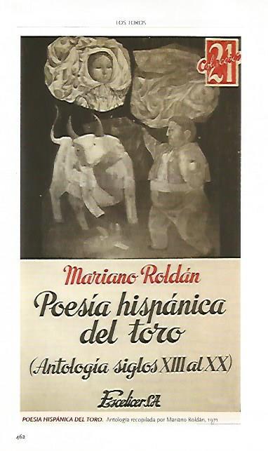 LAMINA COSSIO 51060: Portada de Poesia hispanica del toro