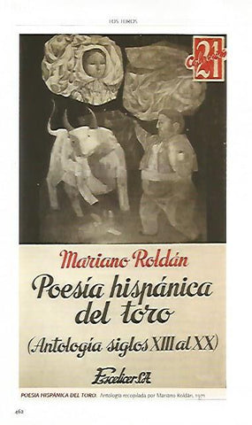 LAMINA COSSIO 51060: Portada de Poesia hispanica del toro