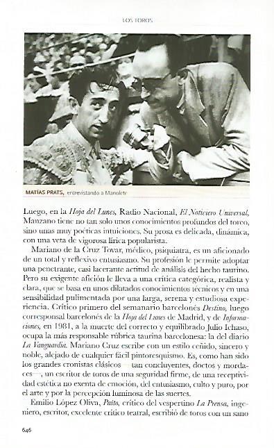 LAMINA COSSIO 51072: Matias Prats entrevistando a Manolete