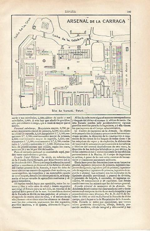 LAMINA ESPASA 19851: Plano del Arsenal de la Carraca