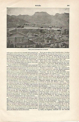 LAMINA ESPASA 19853: Vista del arsenal de Cartagena