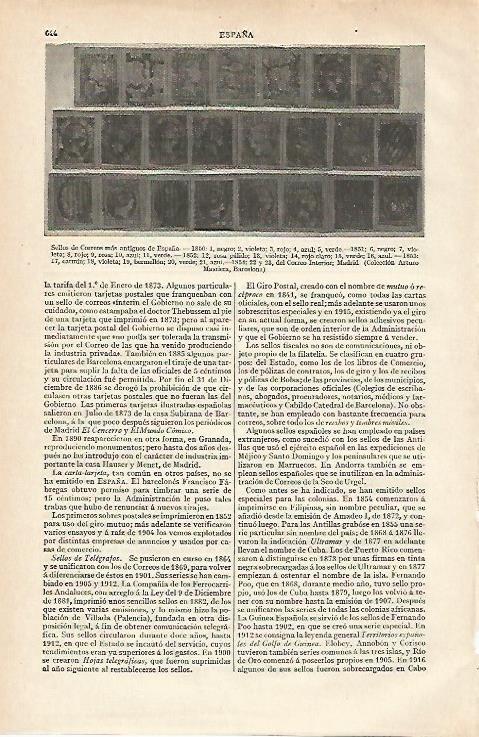 LAMINA ESPASA 19868: Sellos mas antiguos de correos de España