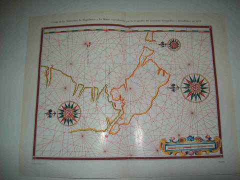LAMINA ESPASA 19890: Carta de los Estrechos de Magallanes y Le Maire