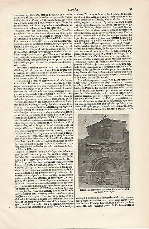 LAMINA ESPASA 19901: Santa Maria de Wamba en Tierra de Campos