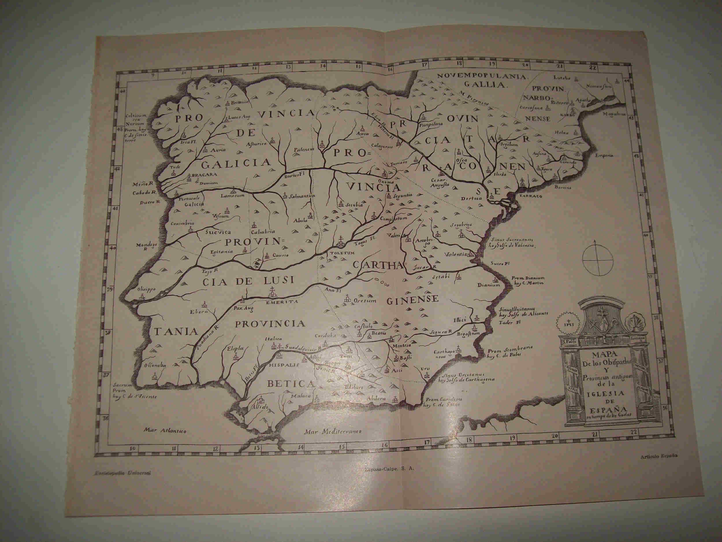 LAMINA ESPASA 19903: Mapa de los Obispados de España