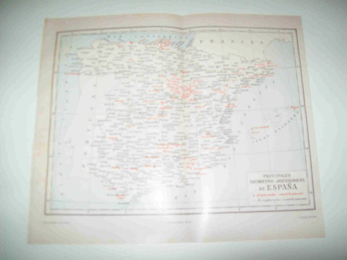 LAMINA ESPASA 19913: Mapa arqueologico de España