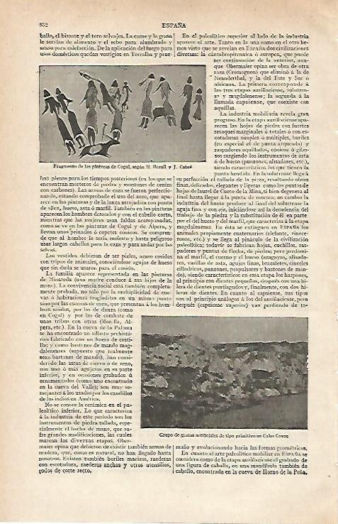 LAMINA ESPASA 19914: Fragmento de las pinturas de Cogul