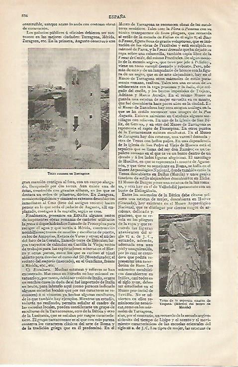 LAMINA ESPASA 19935: Torre romana en Tarragona