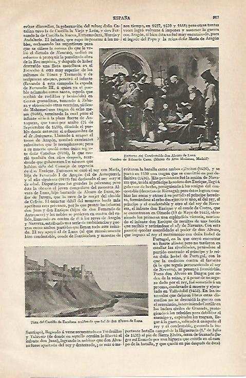 LAMINA ESPASA 19955: Entierro de Alvaro de Luna por Eduardo Cano