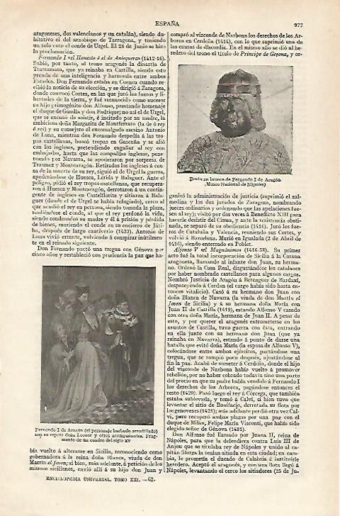 LAMINA ESPASA 19959: Fernando I de Aragon