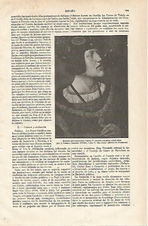 LAMINA ESPASA 19962: Retrato de Carlos V por Van Orley