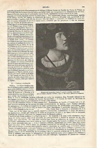 LAMINA ESPASA 19962: Retrato de Carlos V por Van Orley