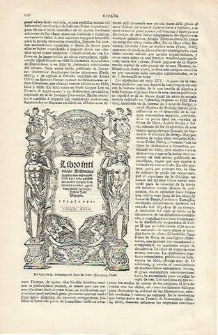LAMINA ESPASA 19994: Portada de Aritmetica de Juan de Iciar de 1549