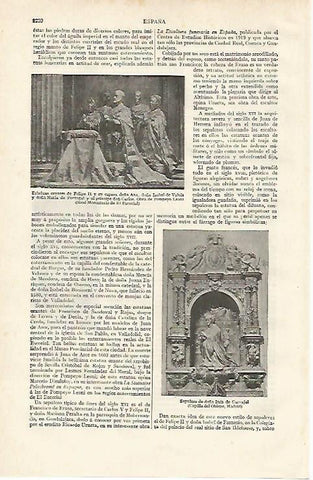 LAMINA ESPASA 20045: Estatua orante de Felipe II y su esposa doña Ana