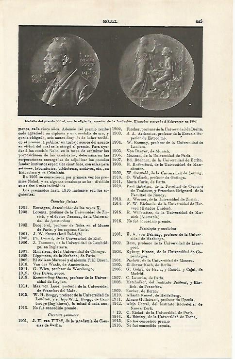 LAMINA ESPASA 20206: Medalla del Premio Nobel de 1904