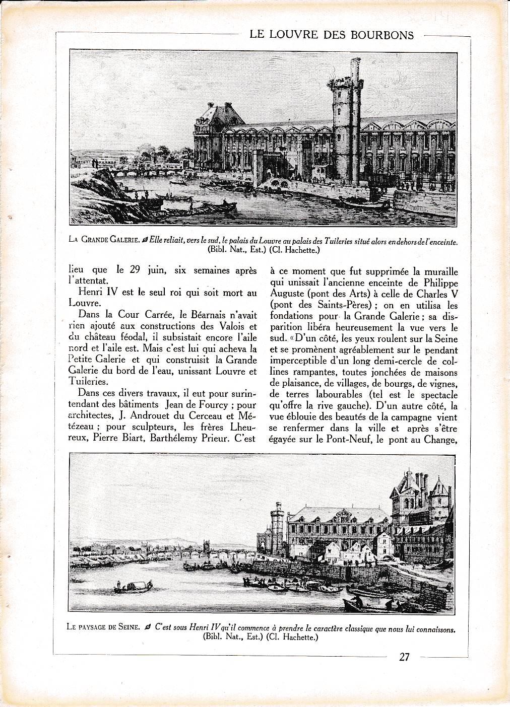 LAMINA 30014: La Gran Galeria y el Sena en epoca de Henri IV