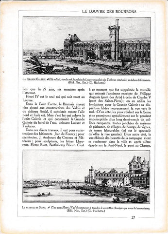 LAMINA 30014: La Gran Galeria y el Sena en epoca de Henri IV