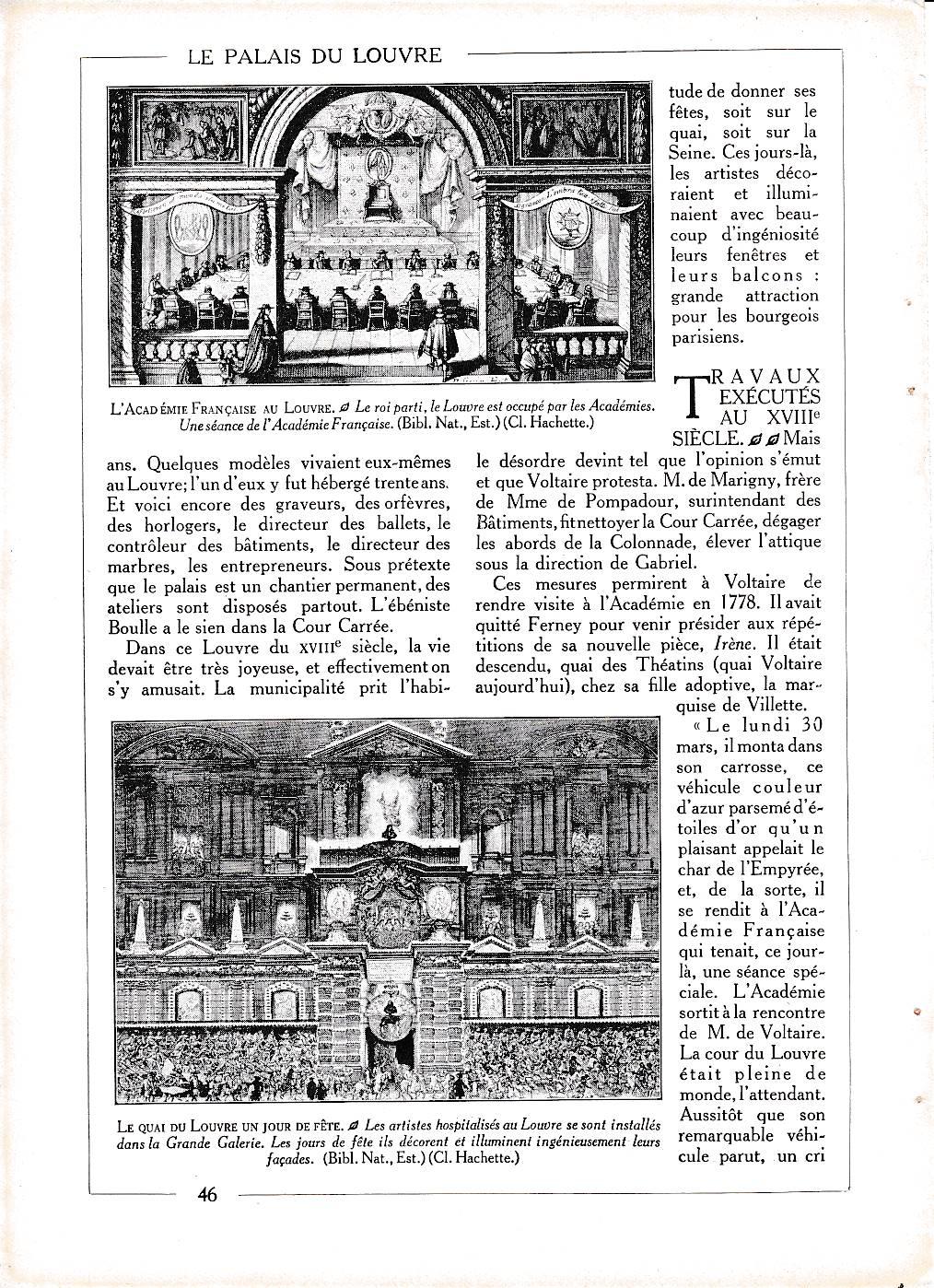 LAMINA 30023: La academian frabcesa en el Louvre y el muelle del Louvre