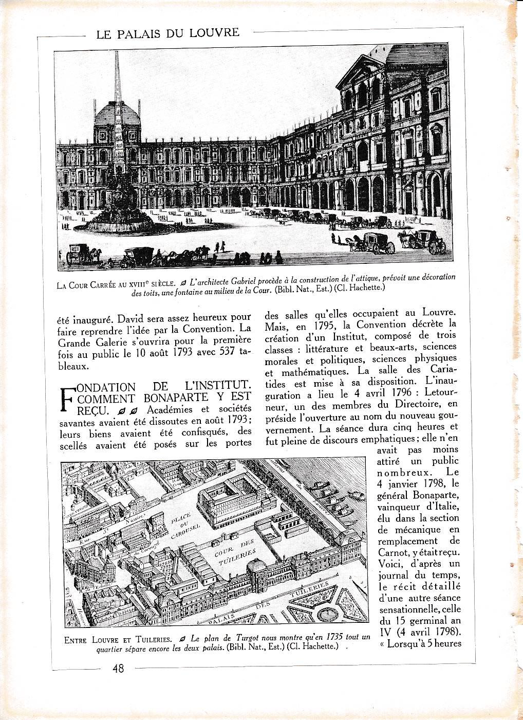 LAMINA 30024: Patio del Louvre en el s XVIII y Plan Turgogt