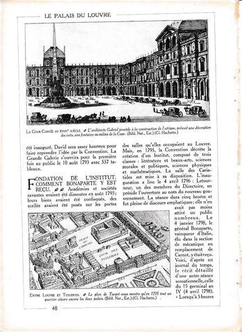 LAMINA 30024: Patio del Louvre en el s XVIII y Plan Turgogt
